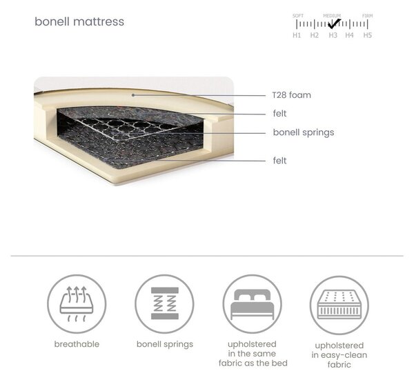 Világosbarna boxspring ágy 160x200 cm Dove – Maison de Rêve