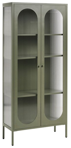 Üveges vitrin FOXTON 80 cm Fém Zöld