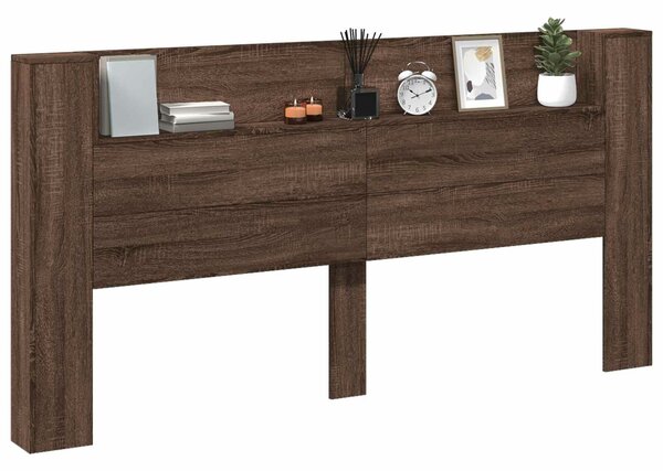 VidaXL Fejtámla polcokkal Barna Tölgy 200 x 16,5 x 103,5 cm Faanyag