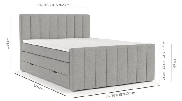 Bézs ágyneműtartós boxspring ágy 180x200 cm Ruby – Maison de Rêve