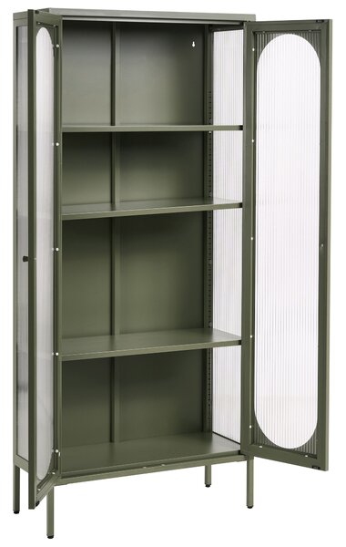 Üveges vitrin FOXTON 80 cm Fém Zöld
