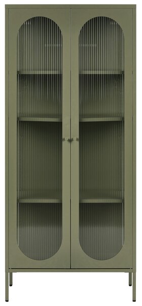 Üveges vitrin FOXTON 80 cm Fém Zöld