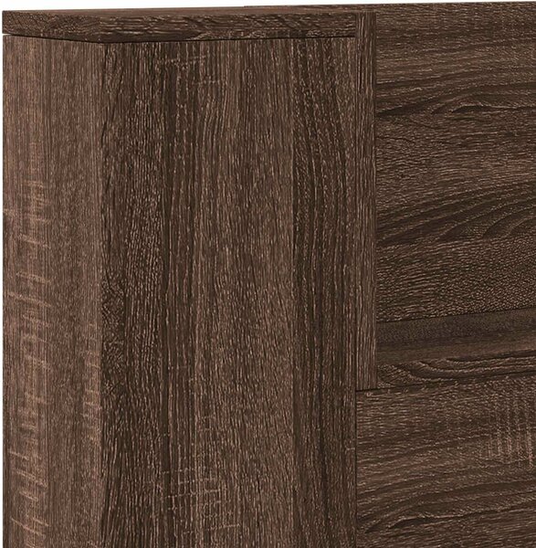 VidaXL Fejtámla polcokkal Barna Tölgy 200 x 16,5 x 103,5 cm Faanyag