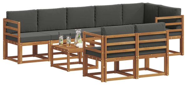 VidaXL Kültéri kanapé szett párnával 9 pcs Természetes és antracit