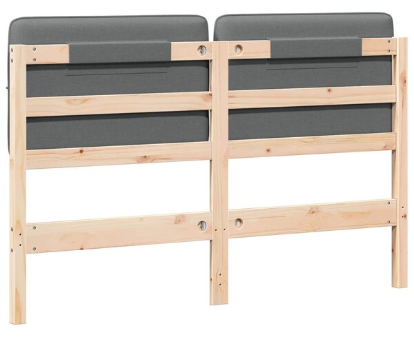 VidaXL Kárpitozott fejtámla fejtámlával Barna és Világosszürke 160 cm