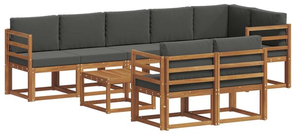 VidaXL Kültéri kanapé szett párnával 9 pcs Természetes és antracit