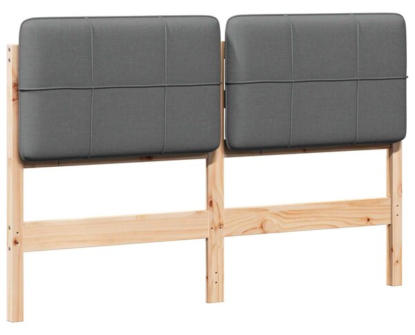 VidaXL Kárpitozott fejtámla fejtámlával Barna és Világosszürke 160 cm