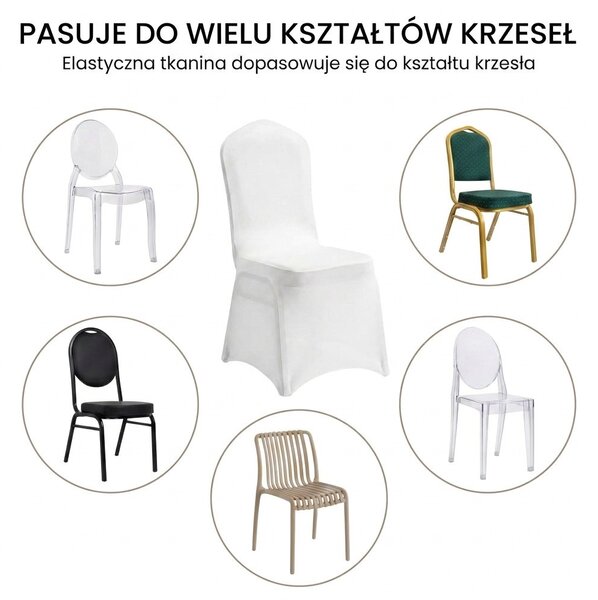 SHP Wedding Bankett Székszoknya Elasztikus Fehér 2 db-os Szett