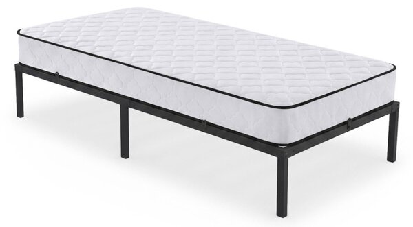 AKORD Furniture Factory Összecsukható Fém Ágykeret Matraccal 90x200 cm Fekete 6 Lábbal