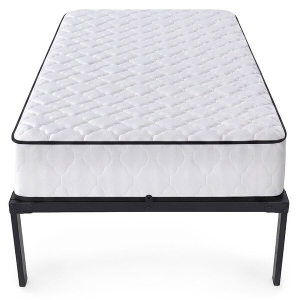 AKORD Furniture Factory Összecsukható Fém Ágykeret Matraccal 90x200 cm Fekete 6 Lábbal