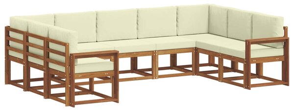 VidaXL Kültéri kanapé szett párnával 9 pcs Természetes és krémszínű
