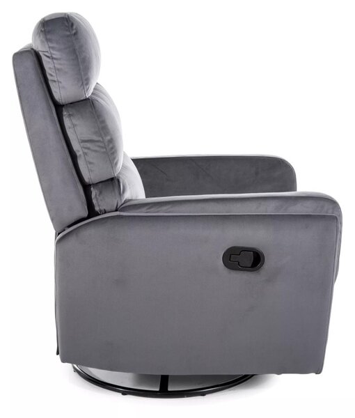 Argos Velvet Relax Fotel Bársony Szürke Forgatható