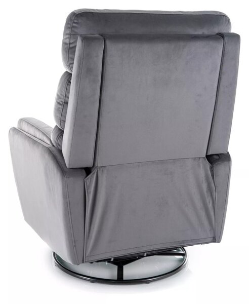 Argos Velvet Relax Fotel Bársony Szürke Forgatható