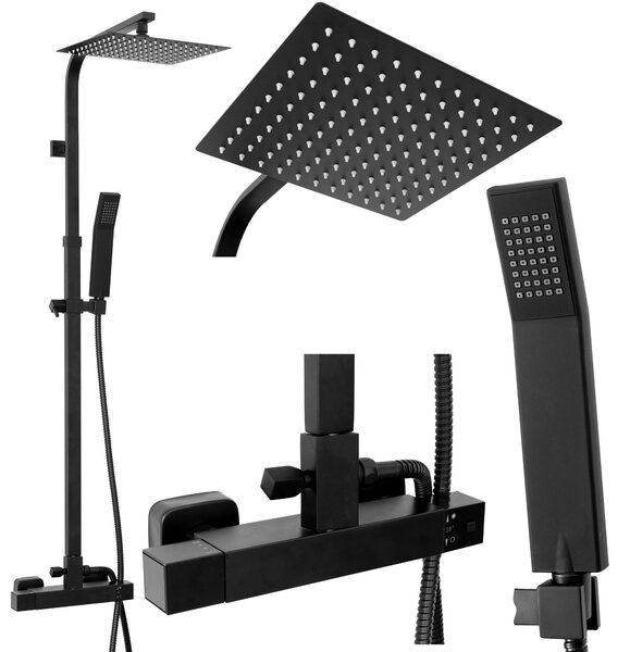 Termosztátos zuhanyszett Rea FENIX Milan black mat