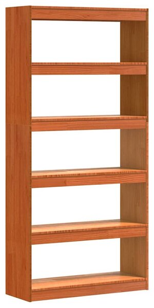 VidaXL Könyvespolc Faggyú barna 80 x 30 x 167,5 cm Tömör fenyőfa