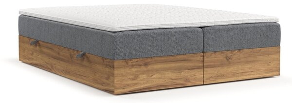 Szürke-natúr színű ágyneműtartós boxspring ágy 180x200 cm Faro – Maison de Rêve