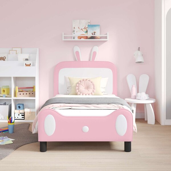 VidaXL Gyerekágy kerettel Rózsaszín 80 x 160 cm PU