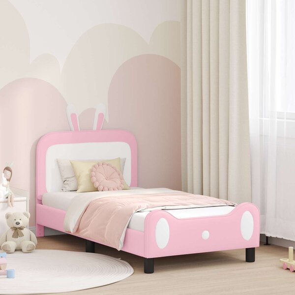 VidaXL Gyerekágy kerettel Rózsaszín 80 x 160 cm PU