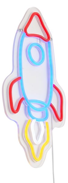 Neon fali lámpa, többszínű, LED-del - Rocket