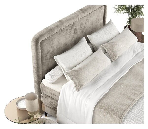 Világosbarna boxspring ágy 160x200 cm Dove – Maison de Rêve