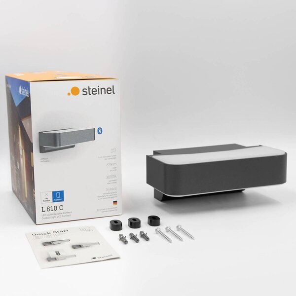 STEINEL Smart kültéri fali lámpa L 810 C antracit, felfelé/lefelé irányuló, Fekete, Alumínium, Modern