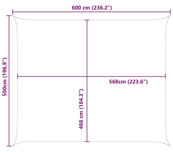 VidaXL Napernyő vitorla Világosszürke és fehér 6 x 5 m
