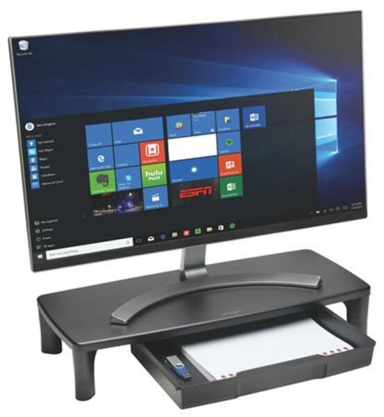 Monitorállvány, állítható magasság, fiókkal, KENSINGTON SmartFit™ (BME55725)