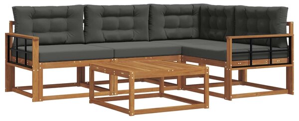 VidaXL Kültéri kanapé szett párnával 5 pcs Természetes és antracit
