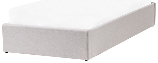 Ágyneműtartós ágy fejtámla nélkül DINAN 90 x 200 cm Világosszürke