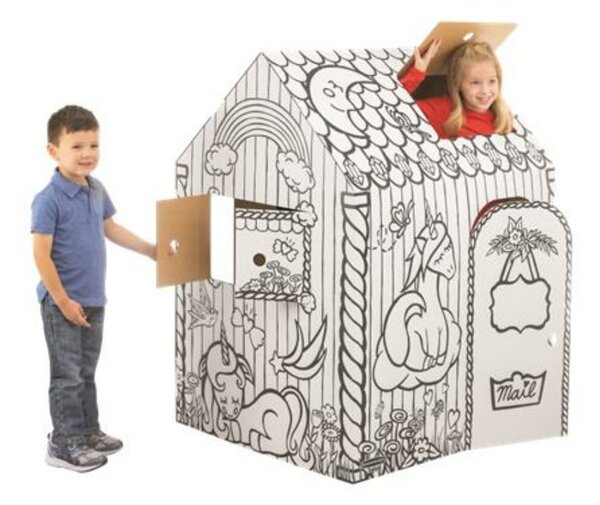 Színezhető karton játszóház, FELLOWES BANKERS BOX&reg; Playhouse, unikornis, vegyes minta (IFW12324)