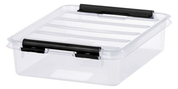 Műanyag tárolódoboz, 1 liter, fekete fogantyúkkal, SMARTSTORE Classic 1, átlátszó (CSDSMART24)