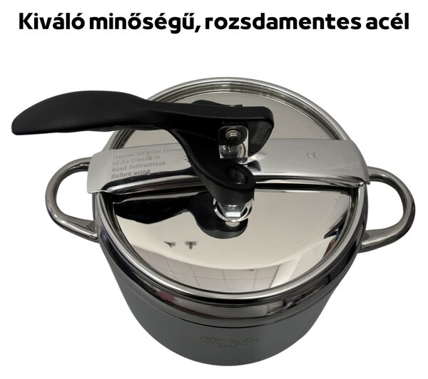 Perfect Home Hagyományos Gyorsfőző Edény, Kukta Rozsdamentes Acélból, Idő- és Energiahatékony Kialakítással - 5L