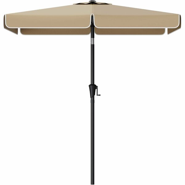 Kerti napernyő kézi hajtással, UPF 50+, 30°-os dőlés, fém váz, 300x200 cm, taupe barna