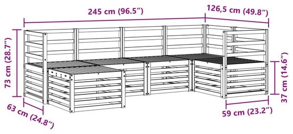 Szegmentált kanapé szett 6 pcs Természetes