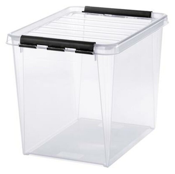 Műanyag tárolódoboz, 25 liter, fekete fogantyúkkal, SMARTSTORE Classic 16, átlátszó (CSDSMART36)