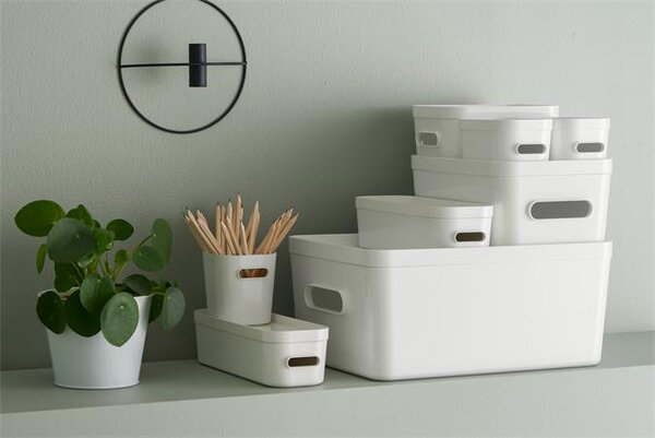 Műanyag tárolódoboz, 1,3 liter, SMARTSTORE Compact Slim, fehér (CSDSMART17)