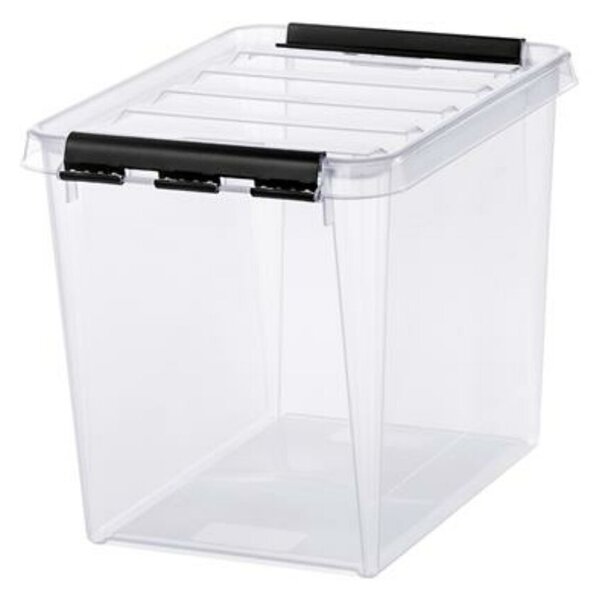Műanyag tárolódoboz, 14 liter, fekete fogantyúkkal, SMARTSTORE Classic 11, átlátszó (CSDSMART31)
