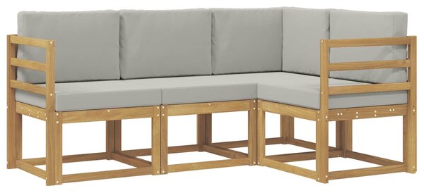 VidaXL Kültéri kanapé szett 4 pcs Fehér és Világosszürke