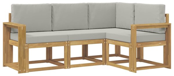 VidaXL Kültéri kanapé szett 4 pcs Fehér és Világosszürke