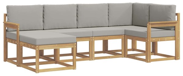 VidaXL Kültéri kanapé szett 6 pcs Fehér és Világosszürke