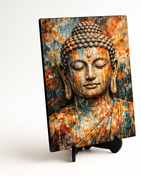 DUBLEZ | Fából készült falikép - Buddha színekben | Prémium UV nyomtatás