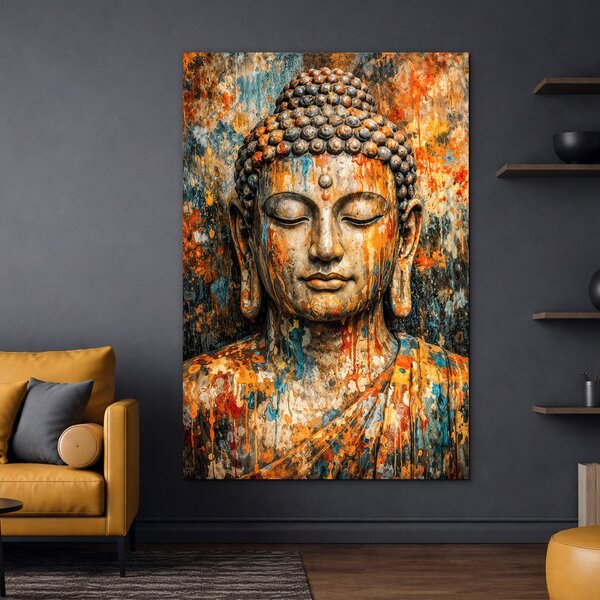 DUBLEZ | Fából készült falikép - Buddha színekben | Prémium UV nyomtatás