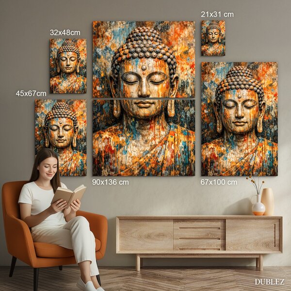 DUBLEZ | Fából készült falikép - Buddha színekben | Prémium UV nyomtatás