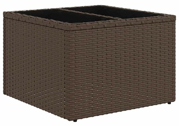 9 db barna polyrattan kerti kanapégarnitúra párnákkal
