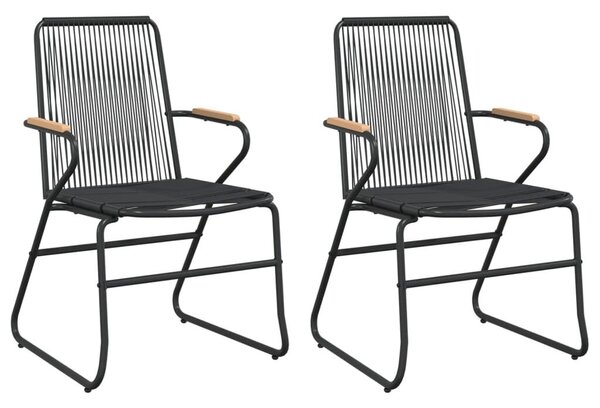 3 részes fekete PVC rattan kerti étkezőgarnitúra