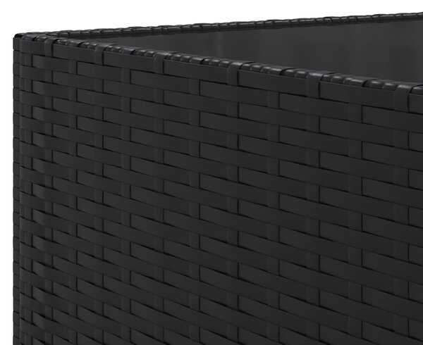 5 részes fekete polyrattan kerti ülőgarnitúra párnákkal