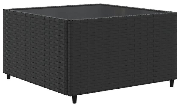 5 részes fekete polyrattan kerti ülőgarnitúra párnákkal