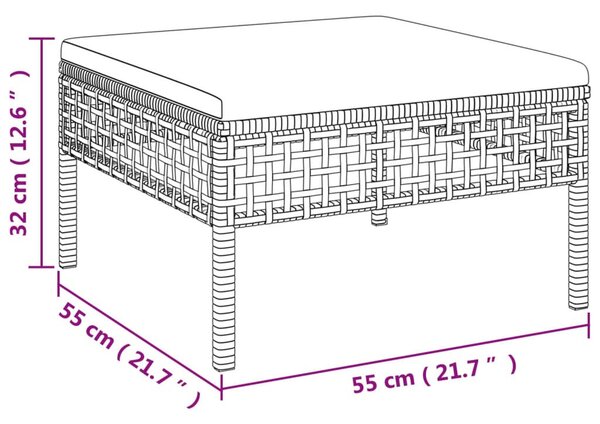 3 részes szürke polyrattan kerti ülőgarnitúra párnákkal