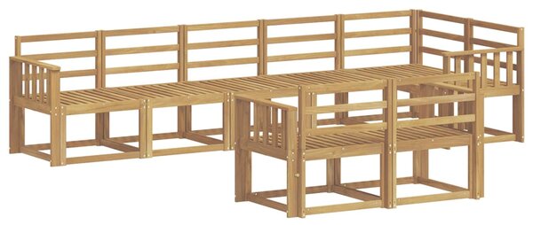 VidaXL Kültéri kanapé szett 8 pcs Fehér Tömör Akácfa