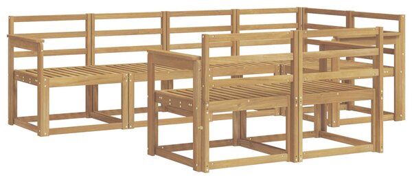 VidaXL Kültéri kanapé szett 7 pcs Fehér Tömör Akácfa
